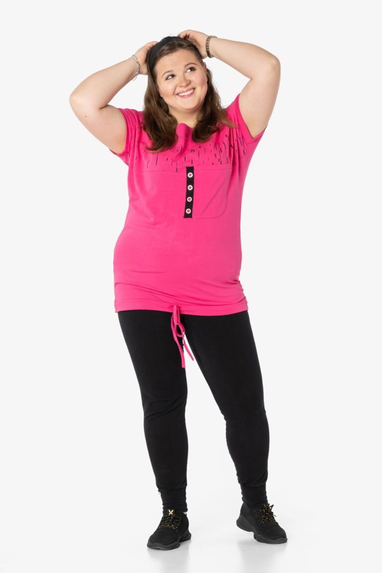 Duża Bluzka Damska Koszulka Krótkim Rękawem 3552-4