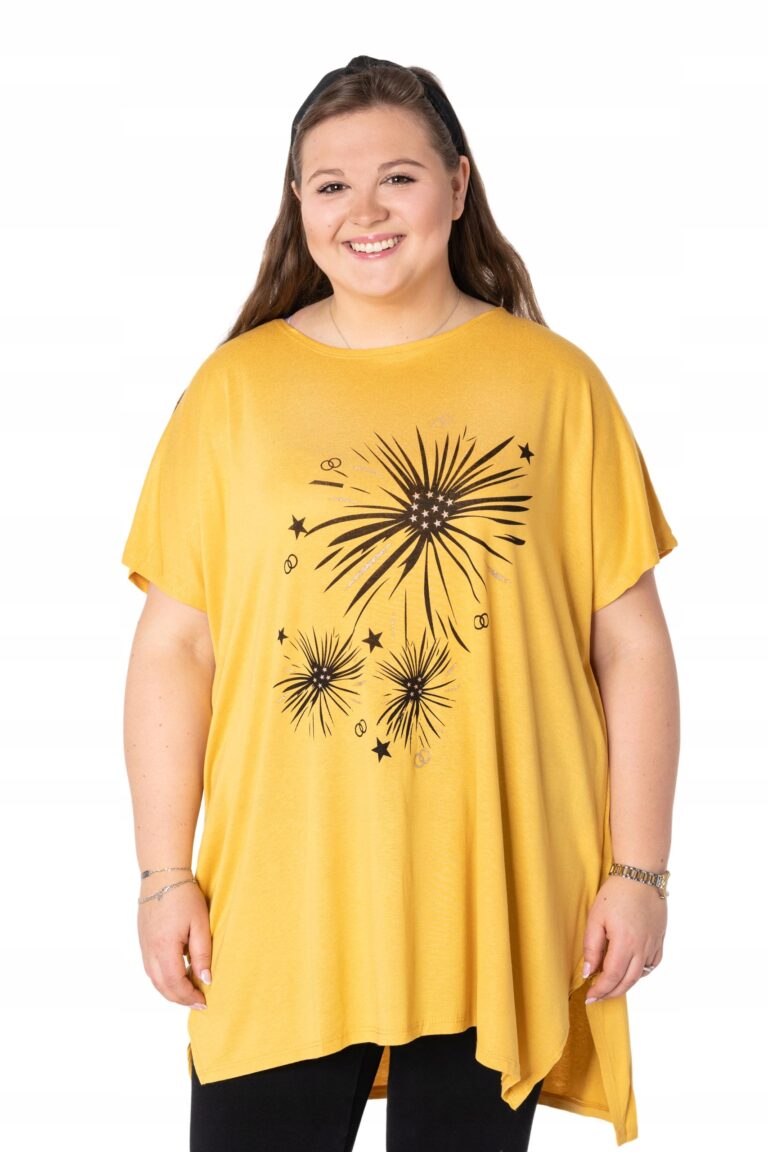 Duża Długa Bluzka Damska Tunika Oversize Top 658-8