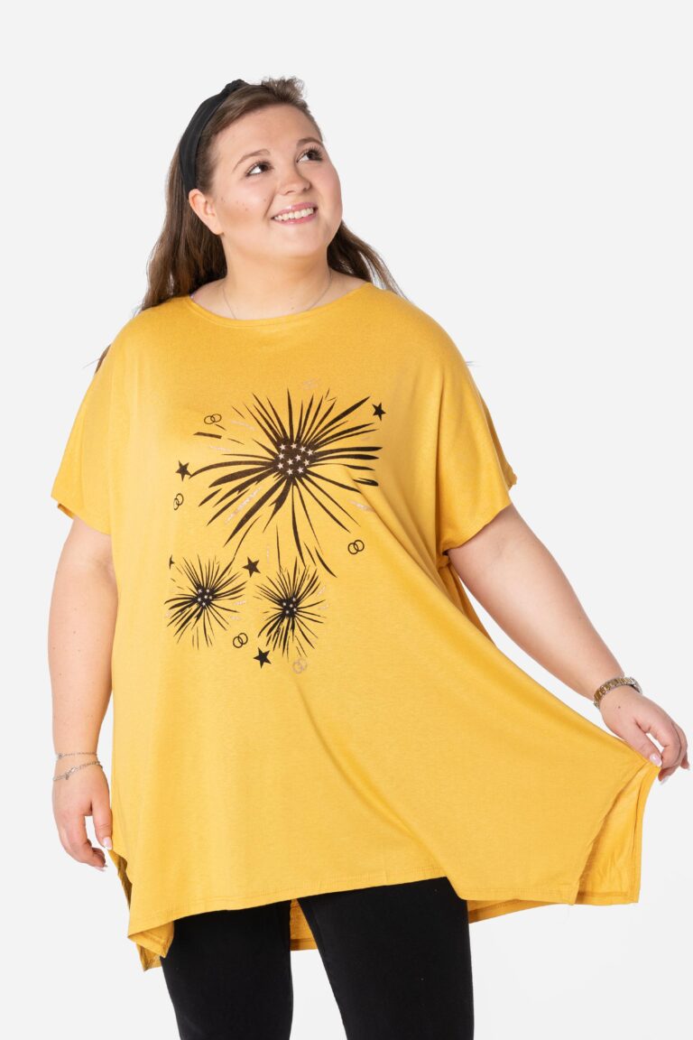 Duża Długa Bluzka Damska Tunika Oversize Top 658-8