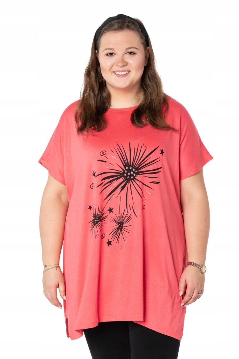 Duża Długa Bluzka Damska Tunika Oversize Top 658-5