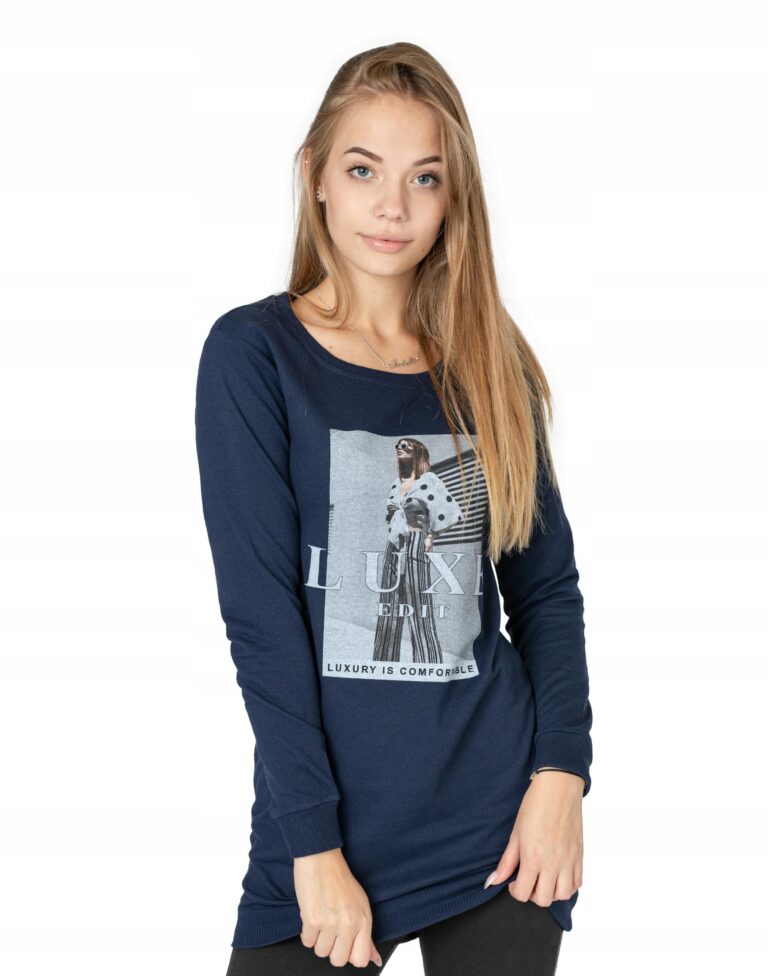 Długa Bluza Tunika Damska Bawełniana 242-05 r M