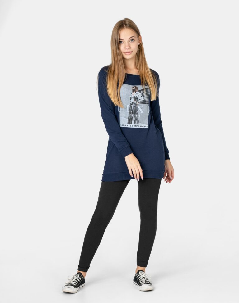 Długa Bluza Tunika Damska Bawełniana 242-05 r M
