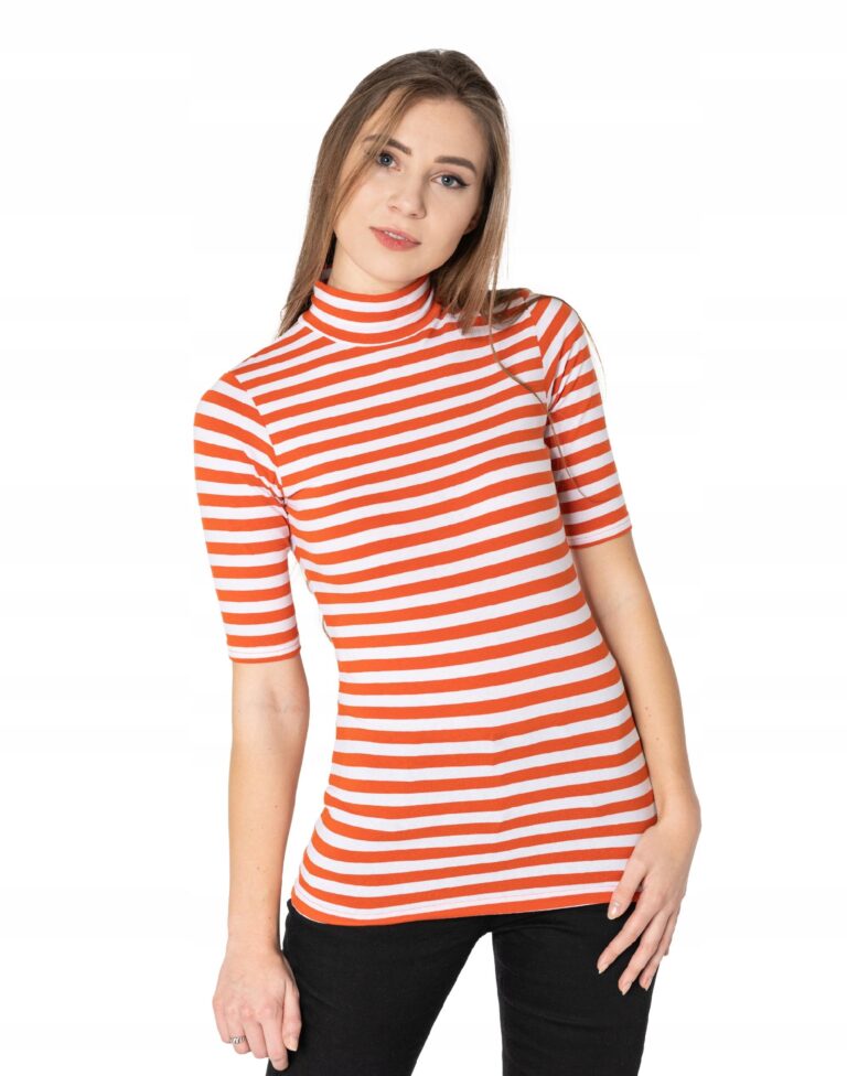 Bluzka Damska Półgolf Damski Krótki Rękaw 082-09 S