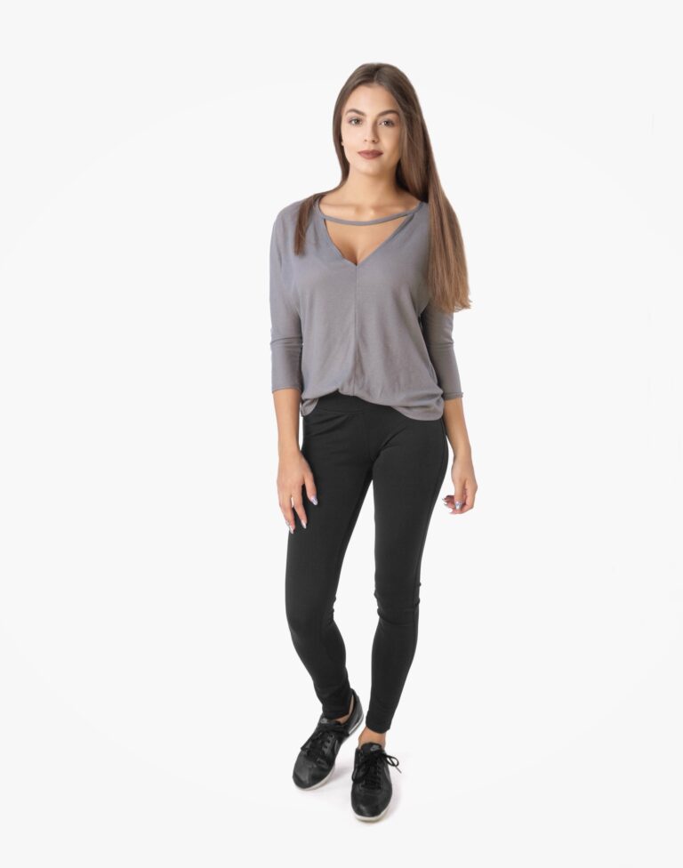 Spodnie Damskie Legginsy Getry Bambusowe 9666 r L