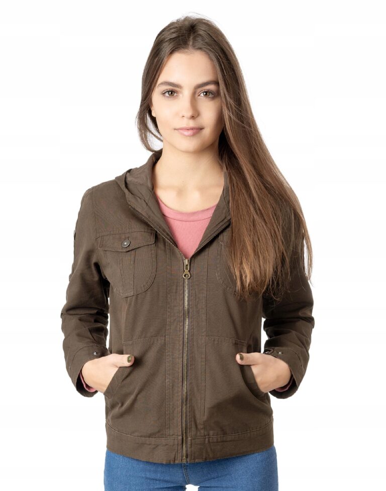 Kurtka Wiatrówka Damska Przejściowa 6083 M brązowa