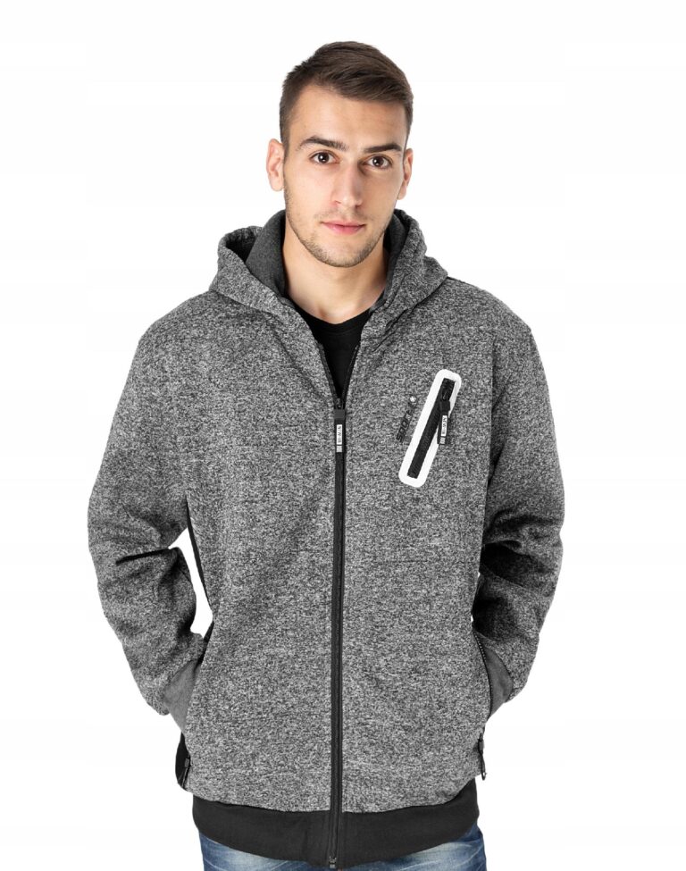 Bluza Męska Rozsuwana z Kapturem 2181 r XXL melanż