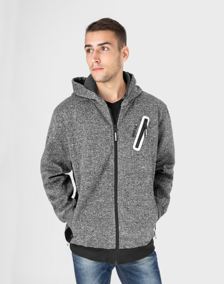 Bluza Męska Rozsuwana z Kapturem 2181 r XXL melanż