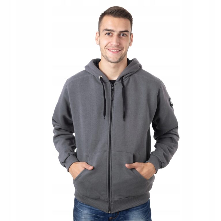 Bluza Męska Rozsuwana z Kapturem Angeles XXL szara