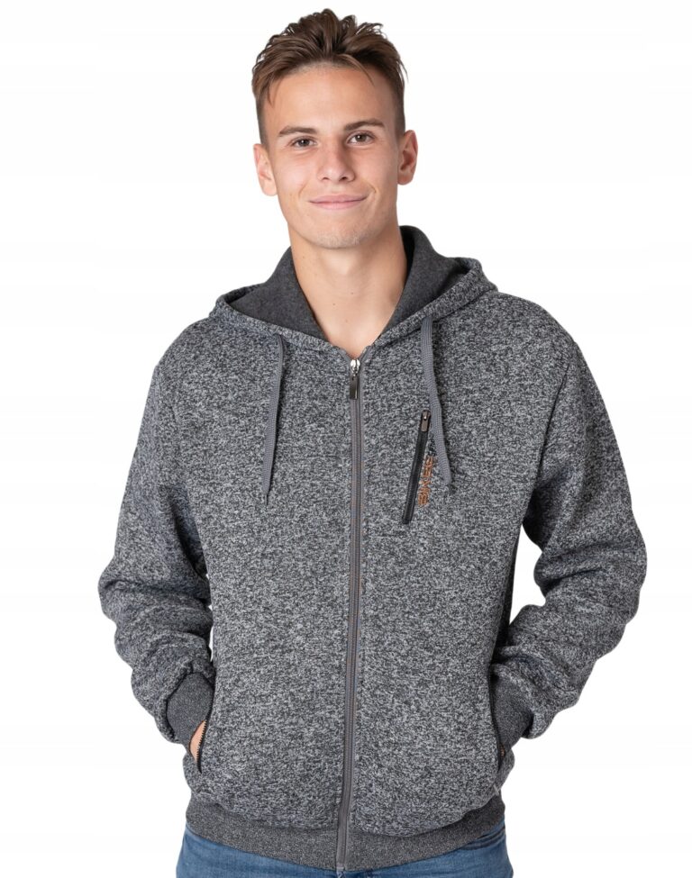 Ciepła Bluza Męska Rozsuwana z Kapturem 0227-2 3XL