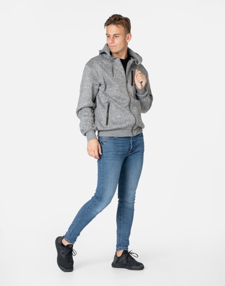 Ciepła Bluza Męska Rozsuwana z Kapturem 0227-3 XXL