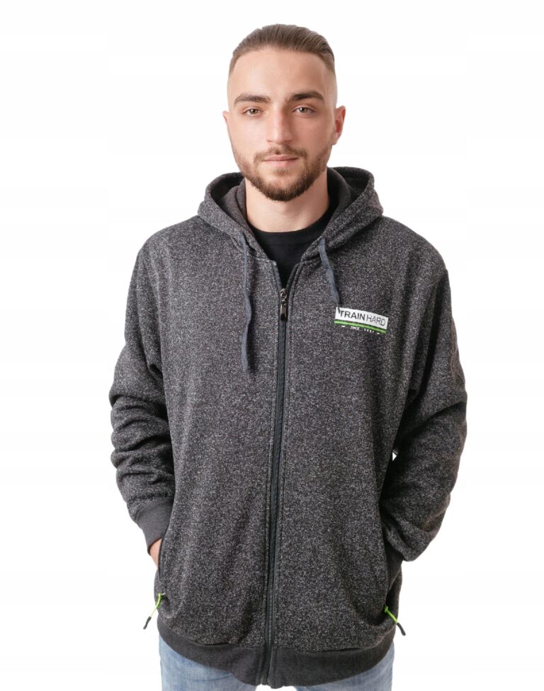 Ciepła Bluza Męska Rozsuwana z Kapturem 2696-2 XL