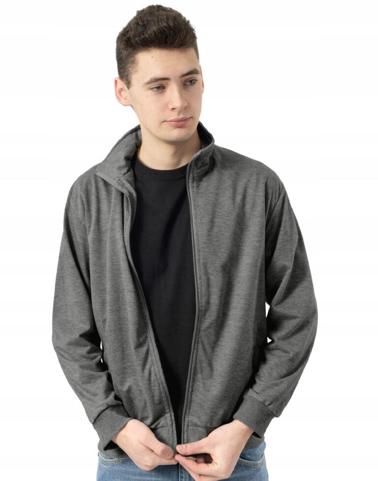 Duża Bluza Dresowa Męska Zasuwana Zamek 2350-3 6XL