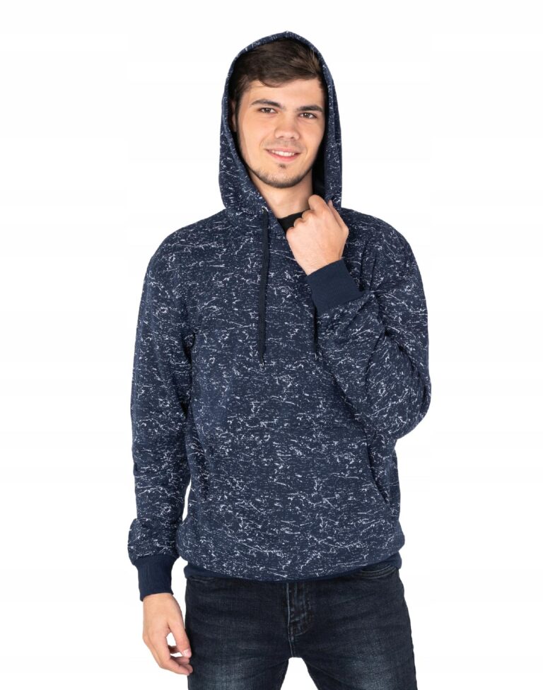 Sportowa Bluza Dresowa Męska z Kapturem 452-01 XXL