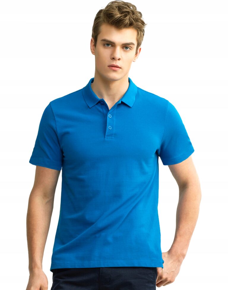 Duża Koszulka Polo Męska Polówka 72560 3XL niebies