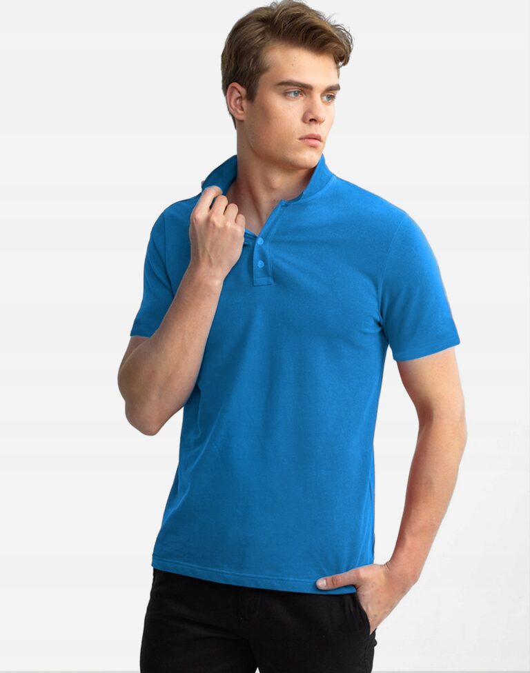 Duża Koszulka Polo Męska Polówka 72560 3XL niebies