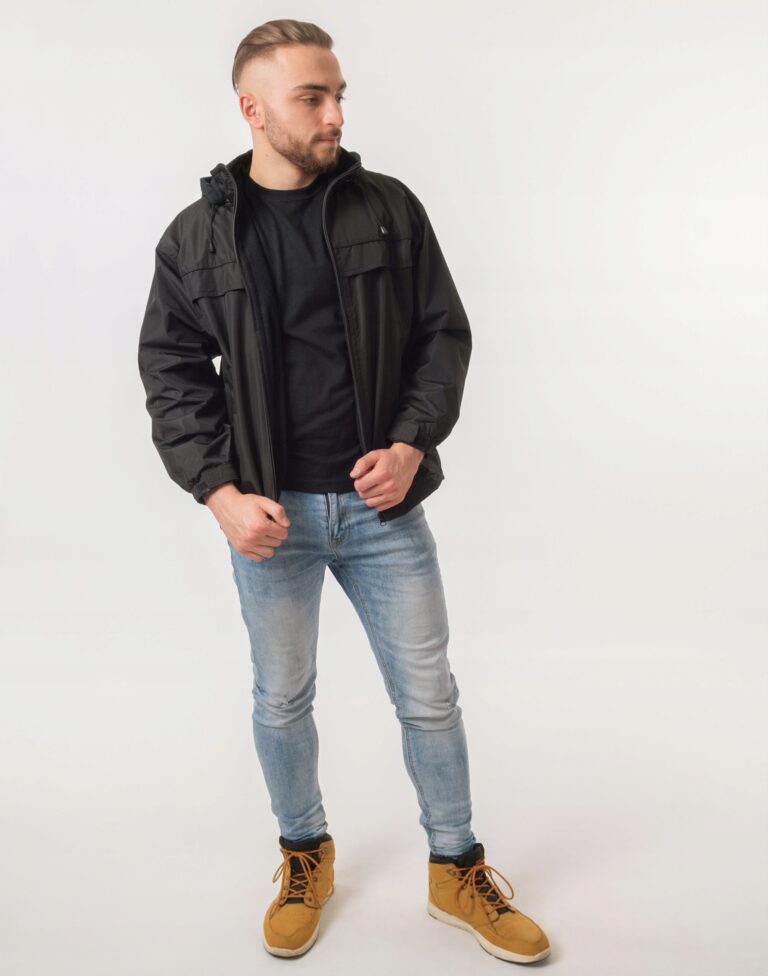 Kurtka Męska Przejściowa Wiatrówka 909 XXL czarna