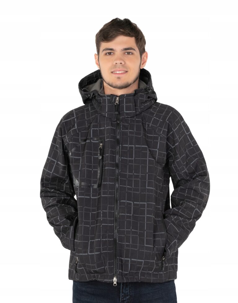 Sportowa Kurtka Męska Wiatrówka Softshell 9070 XL