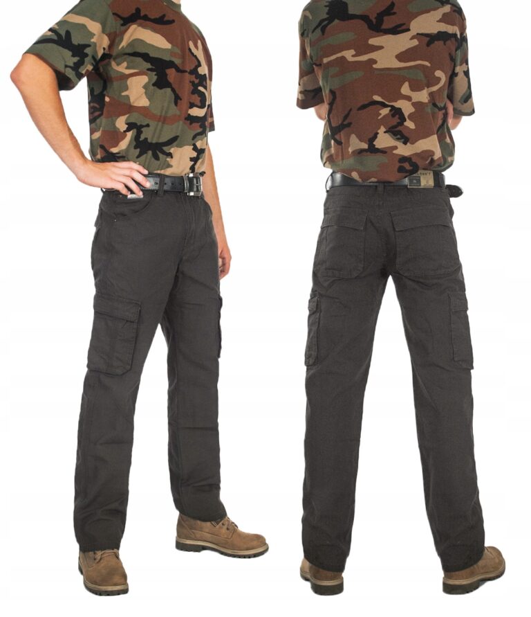 Spodnie Bojówki Wojskowe Męskie LEON 80 cm oliw/br