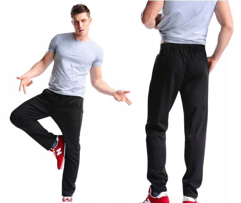 Duże Spodnie Dresowe Męskie Dresy 0668 8XL Czarny