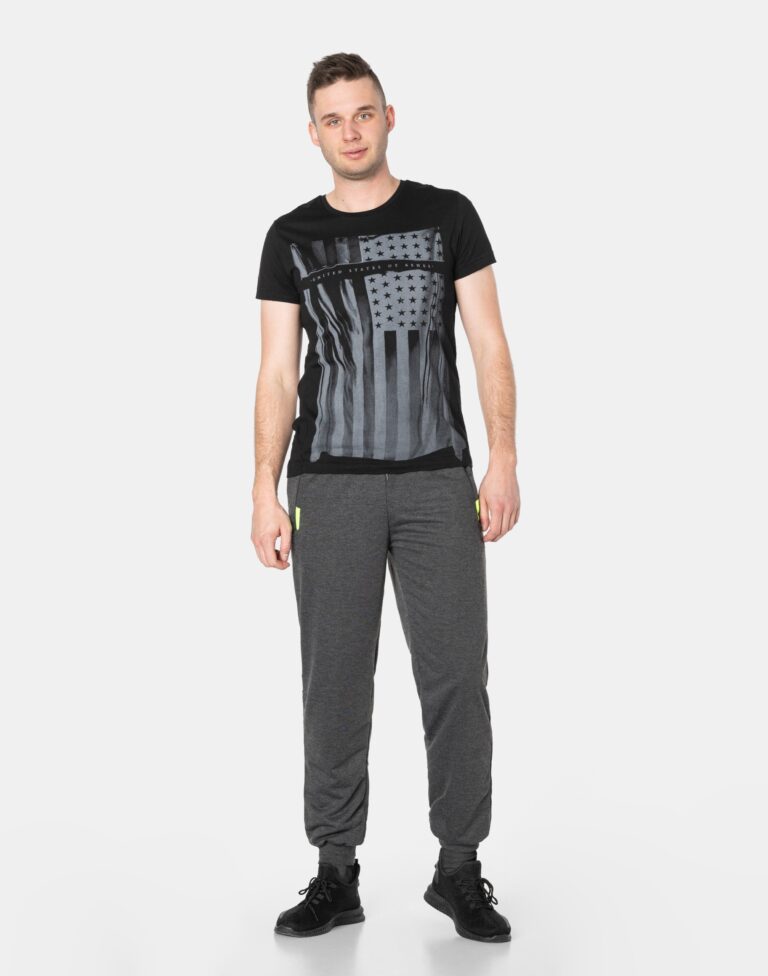 Spodnie Dresowe Męskie Dresy Sportowe 46092-4 r L