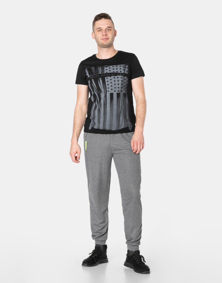 Spodnie Dresowe Męskie Dresy Sportowe 46092-1 r M
