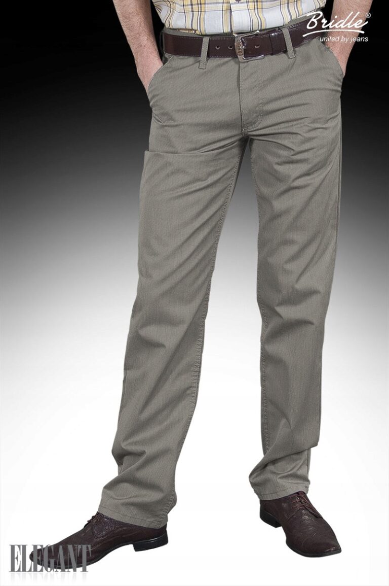 Eleganckie Spodnie Męskie Lato BRIDLE 78 cm szare