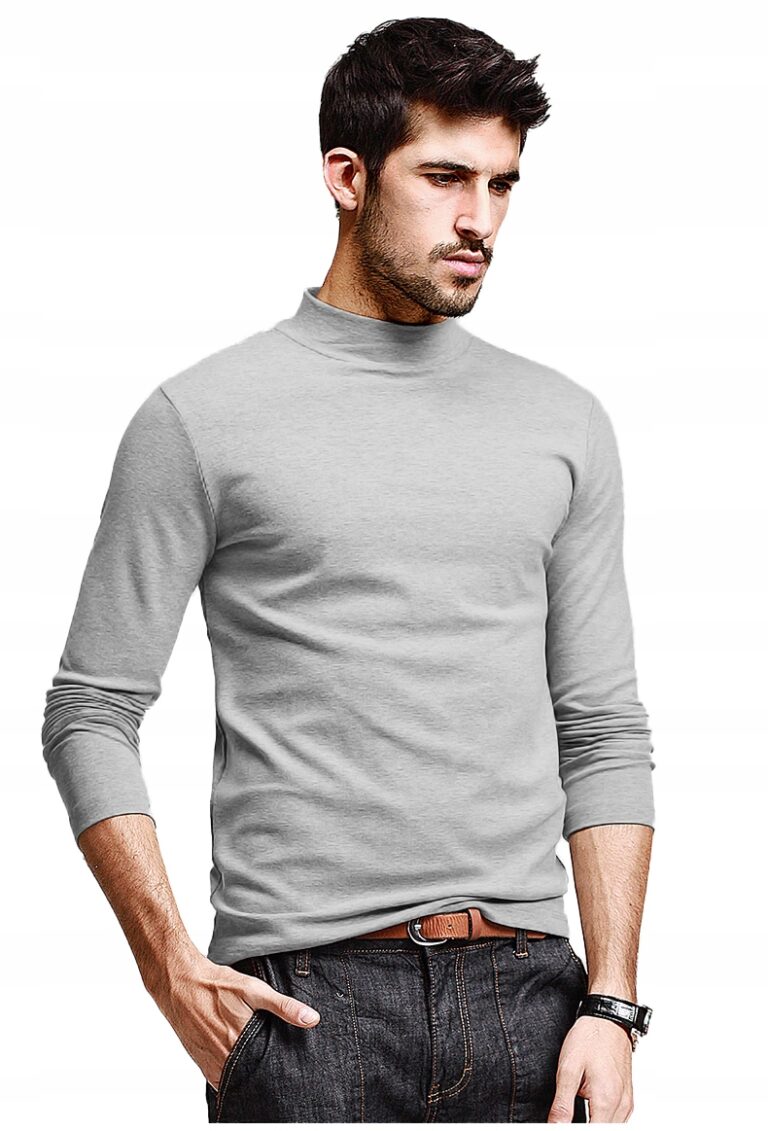 Elegancki półgolf sweter męski golf WXM r L melanż