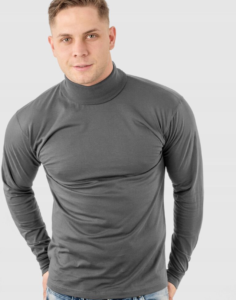 Elegancki Sweter Golf Męski Golfy WXM r XL stalowy