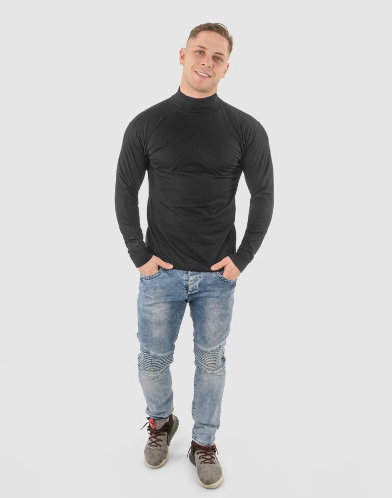 Elegancki Sweter Golf Męski Golfy WXM r 3XL czarny