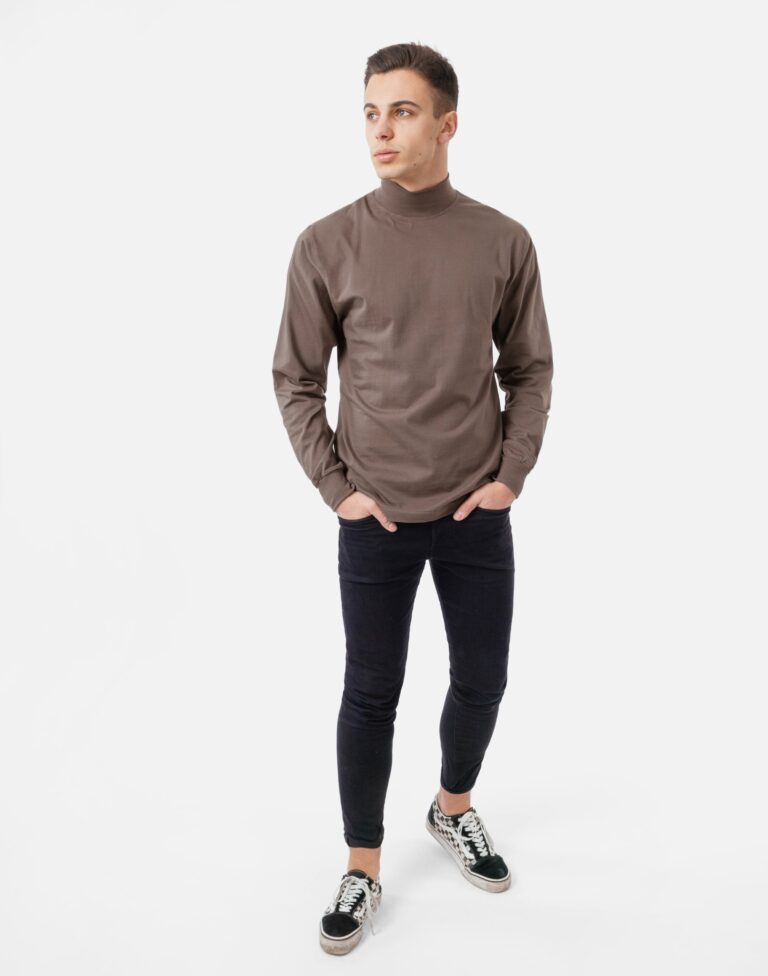 Półgolf męski cienki sweter golf ADAM 4XL brązowy