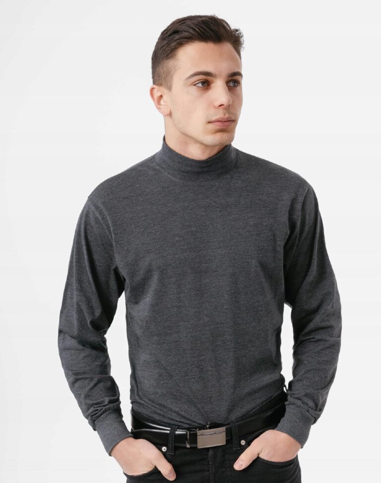 Półgolf męski cienki sweter golf ADAM r L mel/ciem