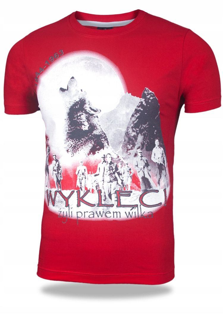 Koszulka Patriotyczna Żołnierze Wilk r 3XL Czerwon