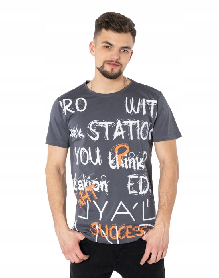 Koszulka Podkoszulek T-shirt Męski Top KM24-11 r L