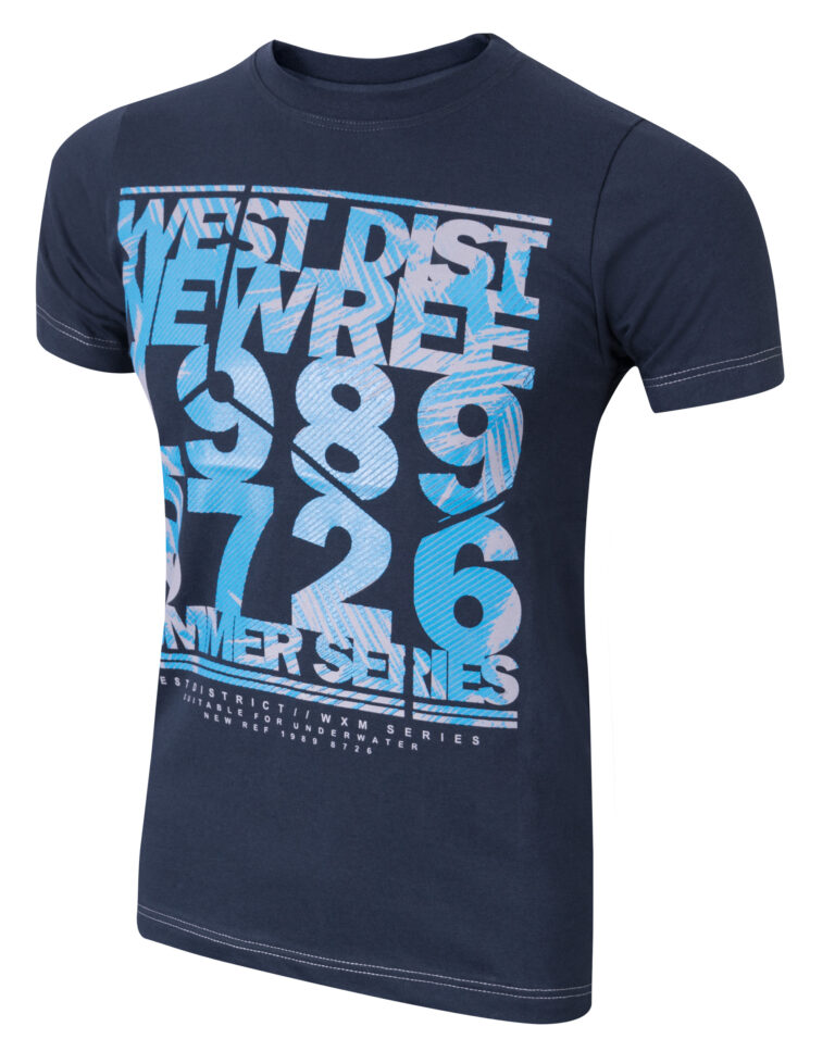T-shirt Koszulka Koszulki Męskie KM05 r S granat
