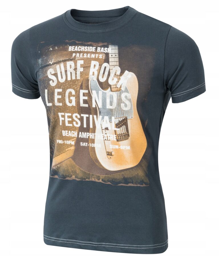 T-shirt Koszulka Koszulki Męskie SURF r S granat