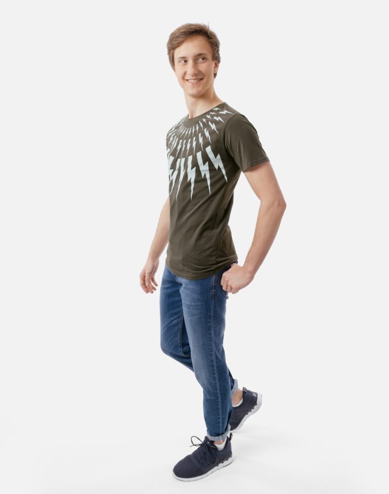 T-shirt Koszulka Podkoszulek Męski KM06 r L oliwka