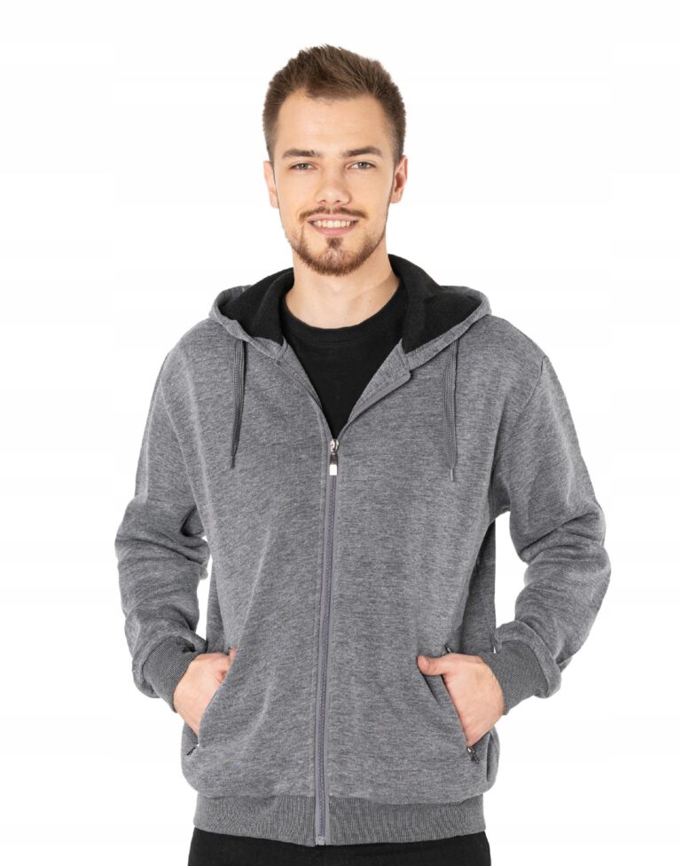 Bluza Dresowa Męska Sportowa Rozsuwana 0429-01 r L