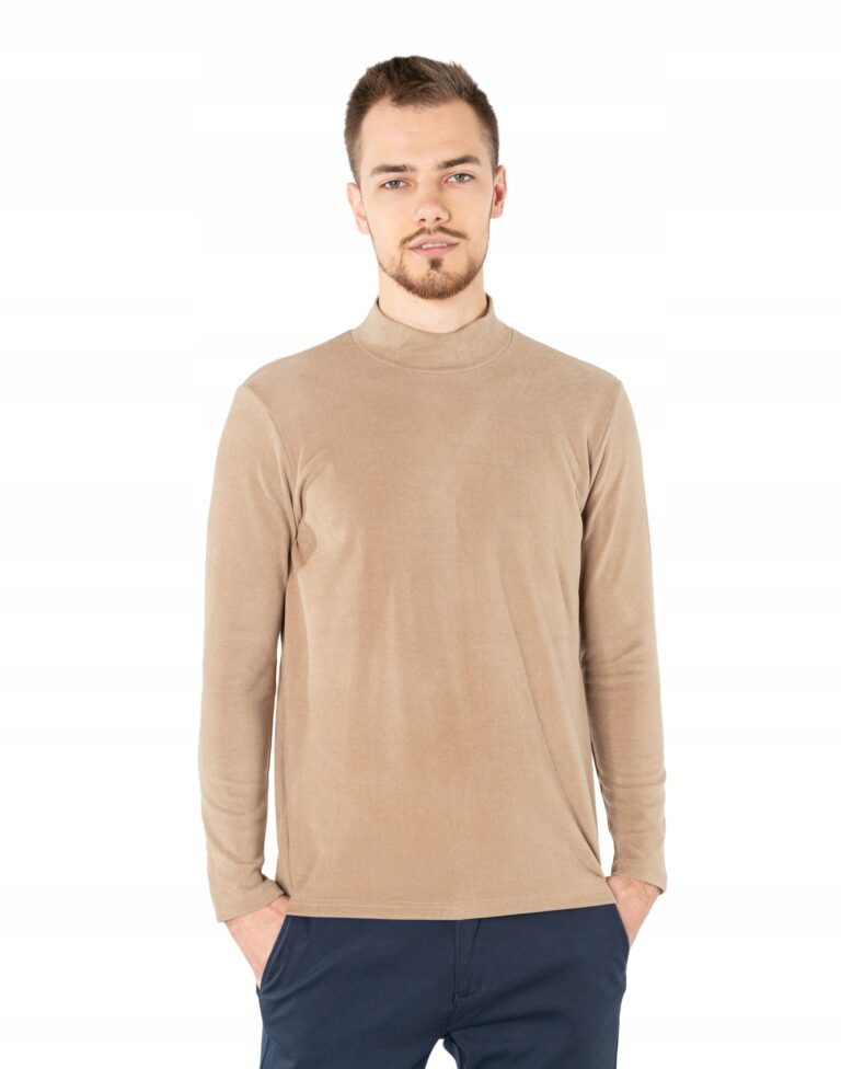 Elegancki Sweter Półgolf Męski Bawełna 16513-01 L