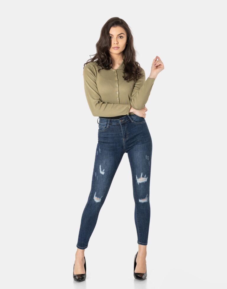 Spodnie Jeansy Rurki Przetarcia Dziury R700 L/40