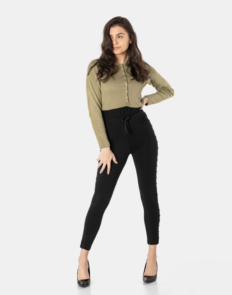 Eleganckie Spodnie Legginsy Damskie 46702-01 r L