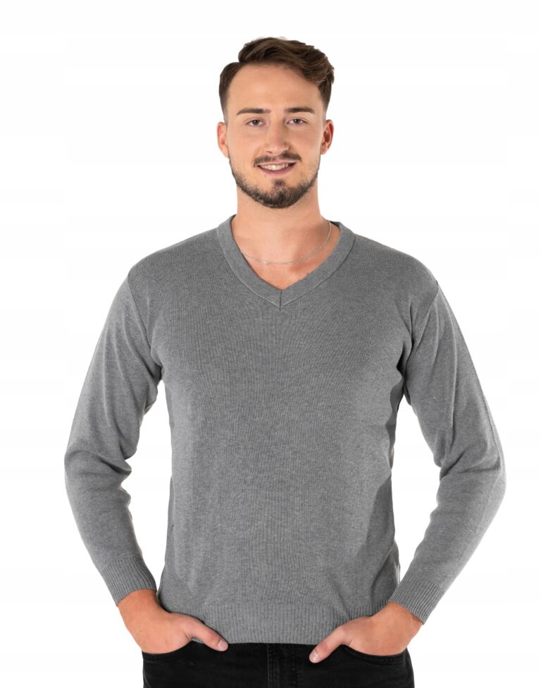 Elegancki Sweter Męski Serek Szpic Vneck 179-1 3XL