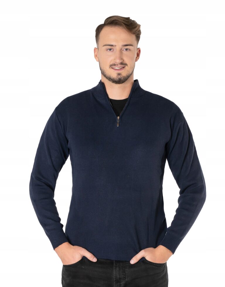 Duży Sweter Męski Półgolf Rozsuwany Golf 190-2 6XL