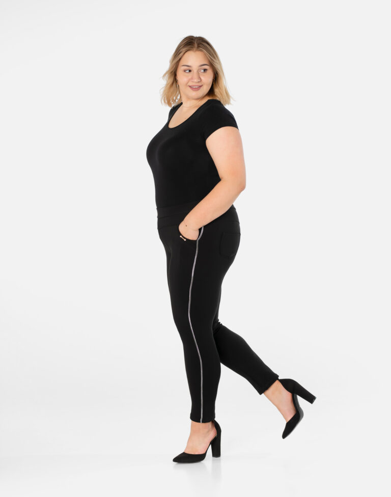 Spodnie Damskie Wysoki Stan Lampasy 8009-1 3XL/4XL