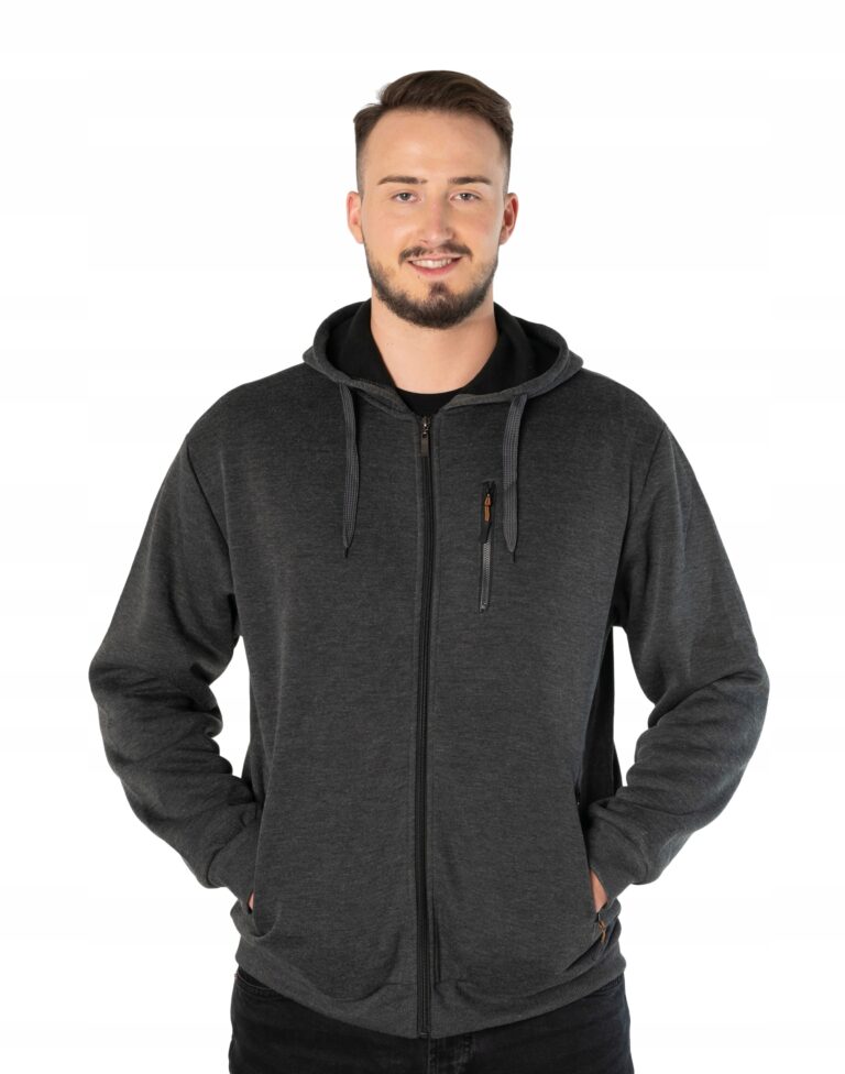 Ciepła Sportowa Bluza Męska z Kapturem 4904-4 5XL