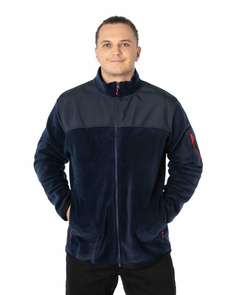 Ciepła Bluza Polarowa Męska Rozsuwana 8001-2 r XXL