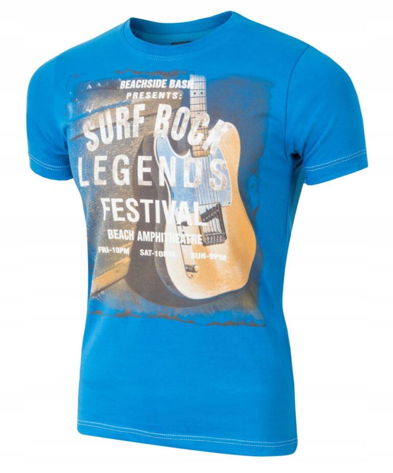 T-shirt Koszulka Koszulki Męskie SURF 4XL niebiesk