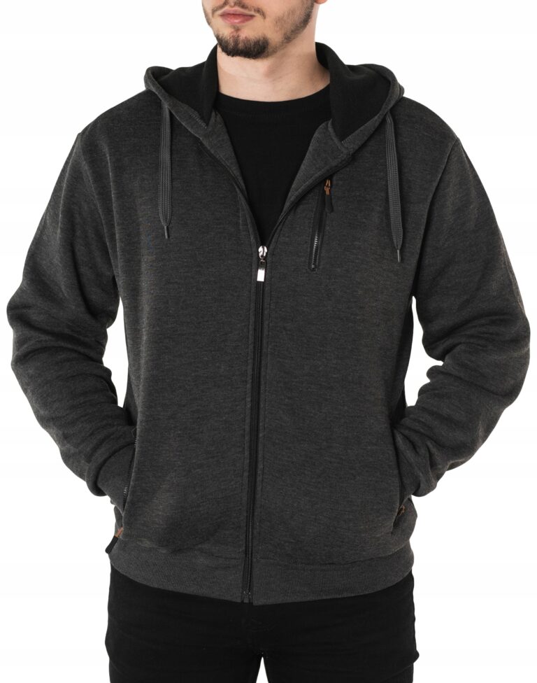 Ciepła Sportowa Bluza Męska z Kapturem 0404-4 3XL