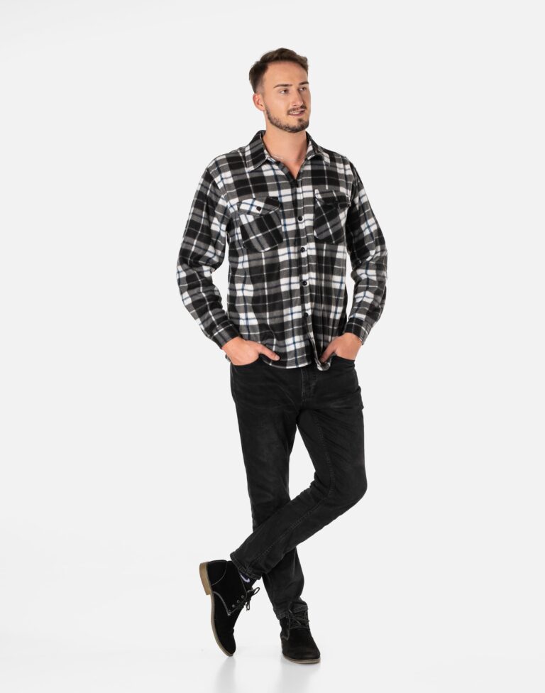 Ciepła Koszula Męska Ocieplana z Polaru 222-04 4XL