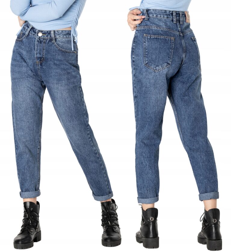 Zwężane Jeansy Damskie Spodnie Mom Jeans 318 W38