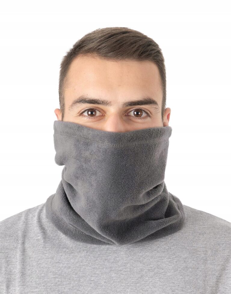 Polarowa Czapka Szalik Komin 5w1 r L/XL stalowy